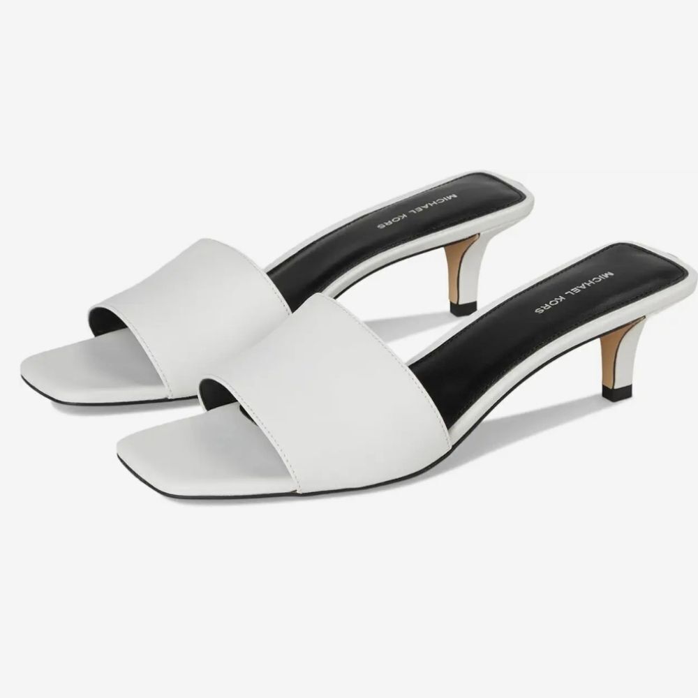 Nib Micheal Micheal Kors Merriam Kitten Sandal White Sz 8